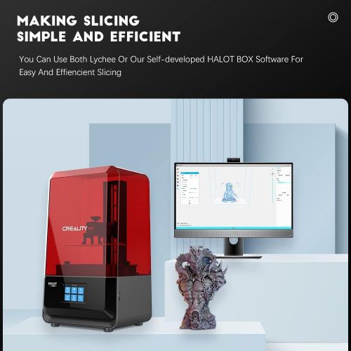  Comgrow Creality LD002R UV Photocuring LCD 3D Printer with Air Filtering System and 3.5 Smart Touch Color Screen Off-line Print 4.69(L) x 2.56(W) x 6.29(H) Printing Size