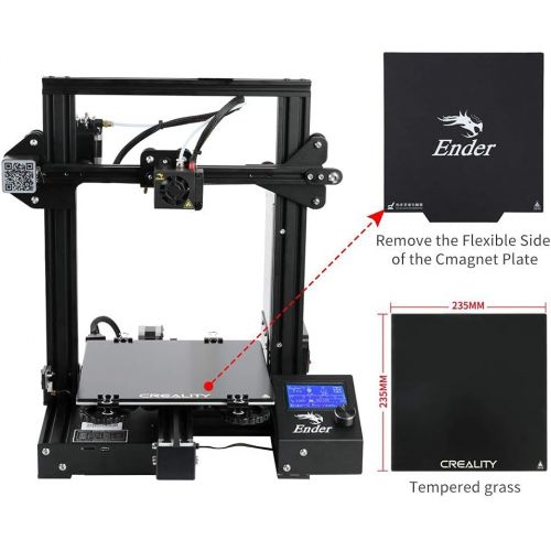  Comgrow Official Creality Ender 3 Pro 3D Printer with Glass Plate, Upgrade Cmagnet Build Surface Plate and UL Certified Meanwell Power Supply Build Volume 220x220x250mm
