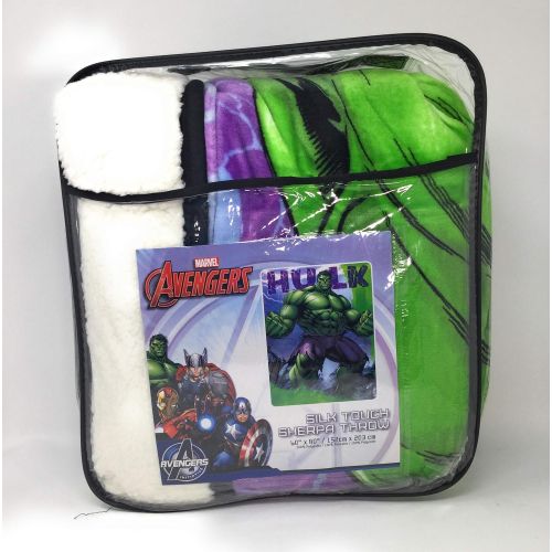  Comic book hero Marvel Avengers Hulk Silk Touch Sherpa Throw Blanket Twin Size 60x80