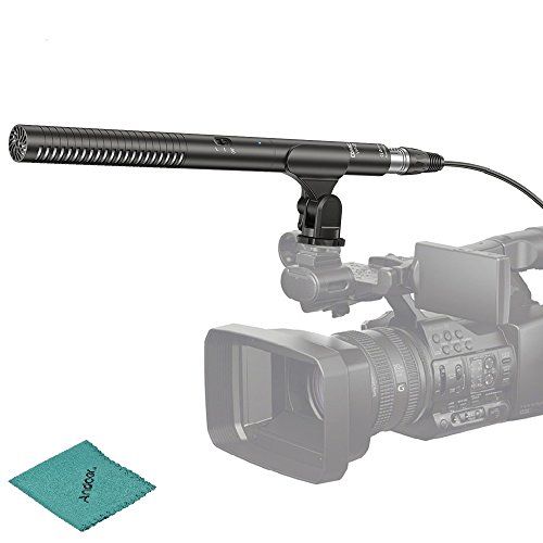  Comica CVM-VP2 Shotgun Microphone Super Cardioid Condenser Photography Interview Video Mic Compatible with Canon Nikon Sony Camera Camcorder with 3.5mm & XLR Cable with Cleaning Cloth