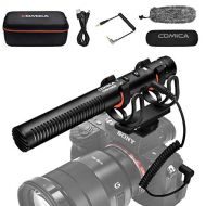 Comica CVM-VM20 Shotgun Microphone, Camera Microphone with Rycote Shock Mount, Furry Deadcat, OLED Power Display, Super-Cardioid Rechargeable Video Mic for Canon Nikon Sony DSLR Ca