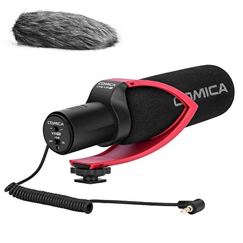  Camera Microphone, Comica CVM-V30 PRO Professional Video Microphone with Wind Muff, Super Cardioid Shotgun Microphone for Canon Nikon Sony DSLR Cameras,Camcorder(3.5mm mic)