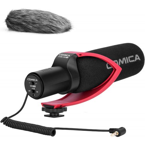  Camera Microphone, Comica CVM-V30 PRO Professional Video Microphone with Wind Muff, Super Cardioid Shotgun Microphone for Canon Nikon Sony DSLR Cameras,Camcorder(3.5mm mic)