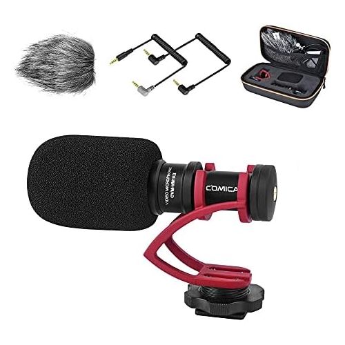  Camera Microphone, Comica CVM-VM10II Professional Cardioid Video Microphone with Shock Mount, Shotgun Microphone for DSLR Camera/Camcorder/Smartphone, Perfect for Vlogging/Video Re