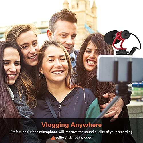  Camera Microphone, Comica CVM-VM10II Professional Cardioid Video Microphone with Shock Mount, Shotgun Microphone for DSLR Camera/Camcorder/Smartphone, Perfect for Vlogging/Video Re