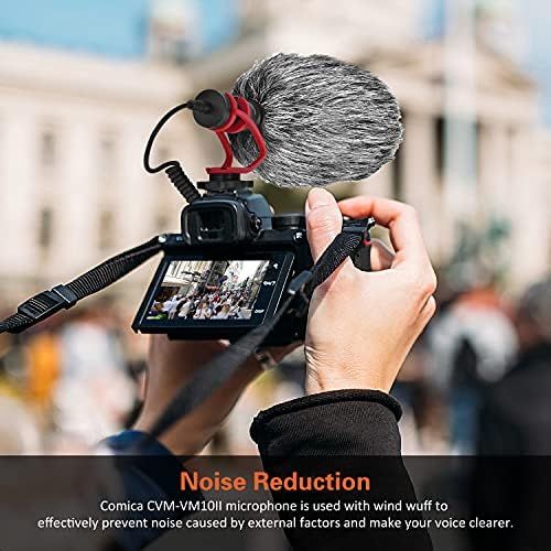  Camera Microphone, Comica CVM-VM10II Professional Cardioid Video Microphone with Shock Mount, Shotgun Microphone for DSLR Camera/Camcorder/Smartphone, Perfect for Vlogging/Video Re