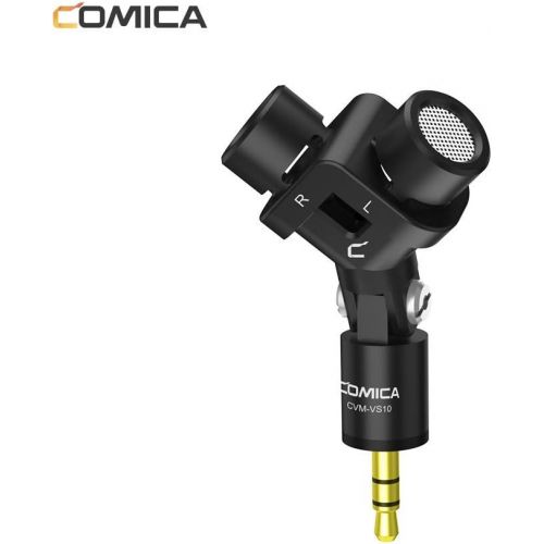  COMICA CVM-VS10 Mini Flexible XY Stereo Microphone Cardioid Mini Mic for Gopro Camera,Android Smartphone Video Recording((3.5mm TRS)