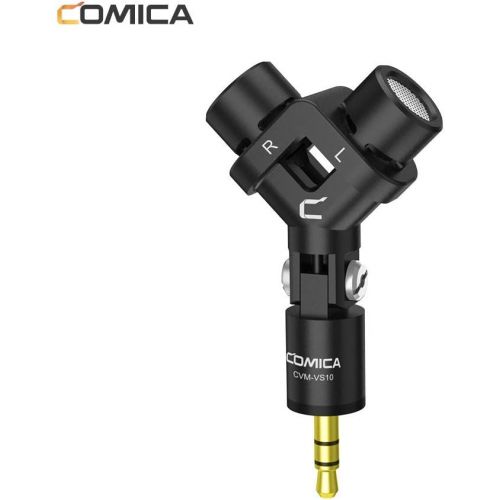  COMICA CVM-VS10 Mini Flexible XY Stereo Microphone Cardioid Mini Mic for Gopro Camera,Android Smartphone Video Recording((3.5mm TRS)