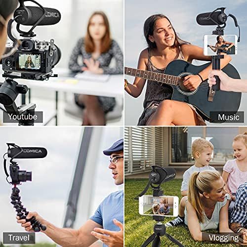  Comica CVM-V30 LITE Camera Shotgun Microphone for Cannon Nikon Sony DSLR Camera and iPhone Android Smartphone, Supercardioid Professional Video Mic with Shock Mount Perfect for Int