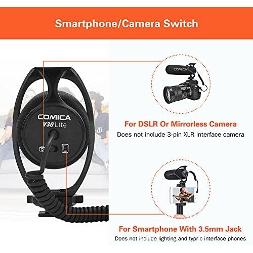  Comica CVM-V30 LITE Camera Shotgun Microphone for Cannon Nikon Sony DSLR Camera and iPhone Android Smartphone, Supercardioid Professional Video Mic with Shock Mount Perfect for Int