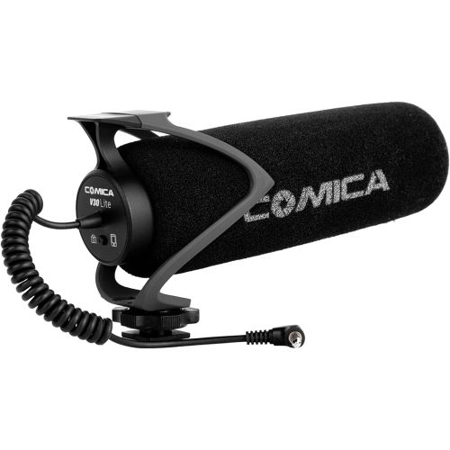  Comica CVM-V30 LITE Camera Shotgun Microphone for Cannon Nikon Sony DSLR Camera and iPhone Android Smartphone, Supercardioid Professional Video Mic with Shock Mount Perfect for Int