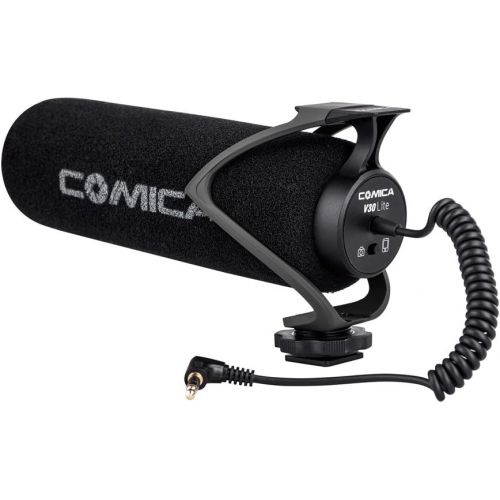  [아마존베스트]Comica CVM-V30 LITE Video Microphone Super-Cardioid Condenser On-Camera Shotgun Microphone for Canon Nikon Sony Panasonic Camera/DSLR/iPhone Samsung Huawei with 3.5mm Jack（Black）