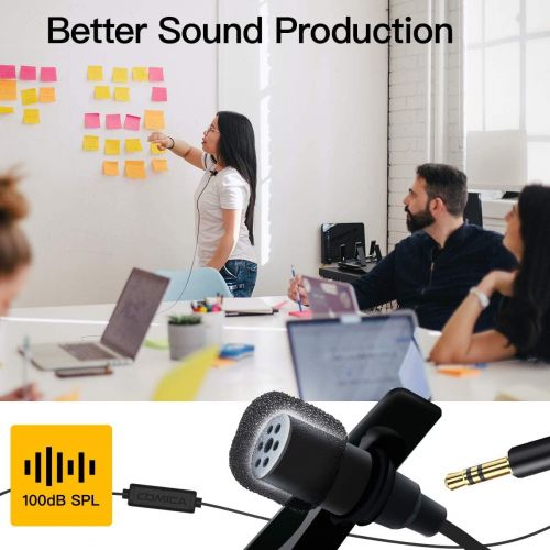  [아마존베스트]Comica Lavalier Microphone Clip-On Microphone Omnidirectional 3.5 mm TRS, 2.5 m for DSLR Camera Camcorder, PC Laptop, GoPro Sony Canon Nikon Panasonic for YouTube, Interview CVM-V0