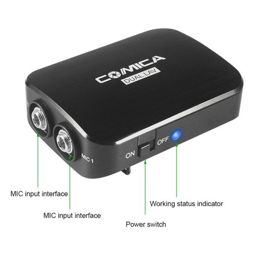  Comica CVM-D03 Dual Head Lavalier Microphone MonoStereo Mode 100hrs Standby Time for Iphone Android Smartphone Gopro Camera Canon 5DⅢ Sony A7RⅡ Panosonic GH4 and DSLR Camera(3.5mm