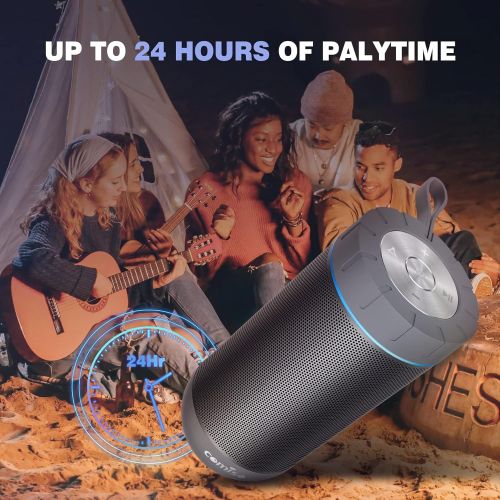  [아마존베스트]COMISO Waterproof Bluetooth Speakers Outdoor Wireless Portable Speaker with 20 Hours Playtime Superior Sound for Camping, Beach, Sports, Pool Party, Shower (Dark Grey)