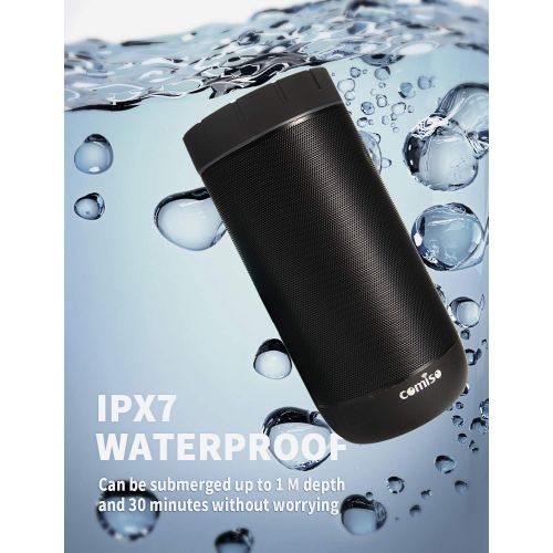  [아마존베스트]COMISO Bluetooth Speaker Waterproof IPX7 (Upgrade), 25W Wireless Portable Speaker 5.0 with Loud Stereo Sound, 360 Surround Sound, 24 Hours Playtime, 100ft Bluetooth Range Outdoor S