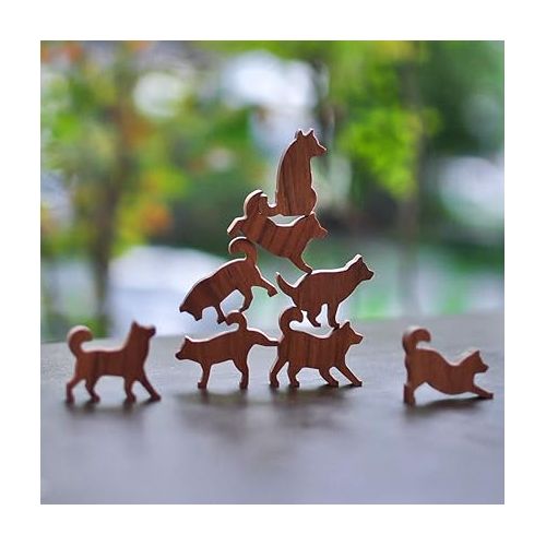  COMMA Wooden Shiba Inu Set #1 (Pink Label, 6 Inu)