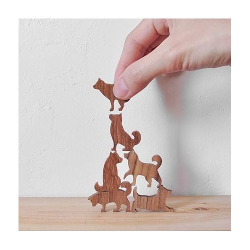  COMMA Wooden Shiba Inu Set #1 (Pink Label, 6 Inu)