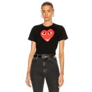 Comme Des Garcons PLAY Cotton Tee with Red Emblem