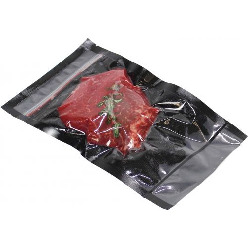  CommercialBargainsInc. Black and Clear Food Sealer Freezer Bags for Storing Fish, Vegetables, Meat, Grains, Fruit, Nuts, and Cereal, Great Choice for Sous Vide Cooking (11 x 24)