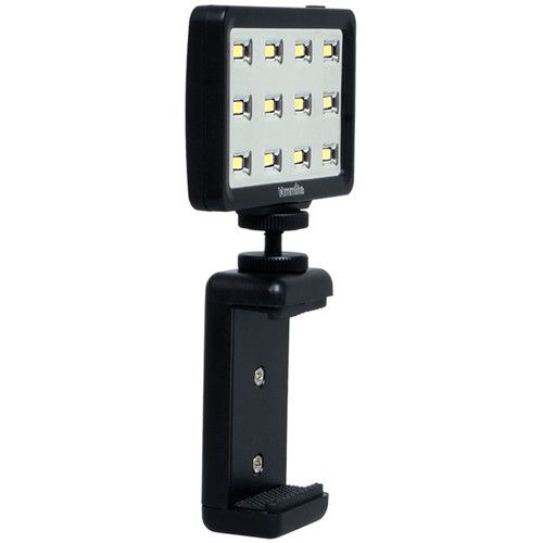  Commlite Multifunction Mini LED Video Light with Smartphone Holder (Black)