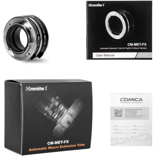  Commlite cm-MET-FX Macro Extension Tube Compatible with Fujifilm X-Mount Mirrorless Cameras & Lens with Cleaing Cloth