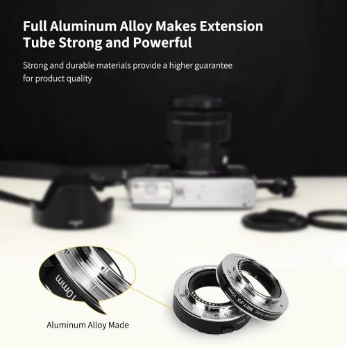  Commlite cm-MET-FX Macro Extension Tube Compatible with Fujifilm X-Mount Mirrorless Cameras & Lens with Cleaing Cloth