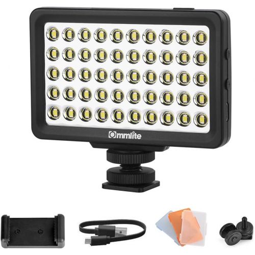  Commlite CM-L50 LED Camera Video Light, 50 LED 5700-6000K Dimmable Mini Panel Light for Smartphones and Cameras, fit for Canon, Sony, Nikon, iPhone, Samsung, Huawei and More