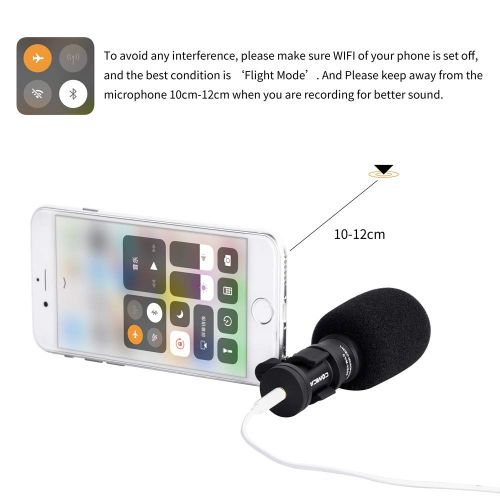  Commlite Comica CVM-VS08 Microphone for Smartphones, Cardioid Directional Shotgun Camera Microphone, Vlogging Mic for iPhone Samsung, iOS Android (3.5mm Jack)