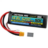 Common Sense RC Lectron Pro 14.8V 5200mAh 50C LiPo Battery for RC Vehicles with XT60 Connector & CSRC Adapter