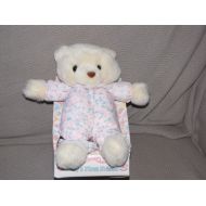 Commonwealth VTG COMMONWEALTH WHITE STUFFED PLUSH TEDDY BEAR CLOTH FABRIC BODY PINK FLORAL