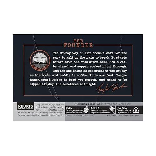  Bosque Ranch Craft Coffee From Taylor Sheridan In Partnership With Community Coffee, Dark Roast, K-Cup Pods, 12 Count (Pack of 6)