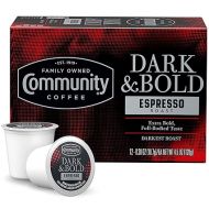 Community Coffee Dark & Bold Espresso Roast 12 Count Coffee Pods, Extra Dark Roast Compatible with Keurig 2.0 K-Cup Brewers, 12 Count (Pack of 1)