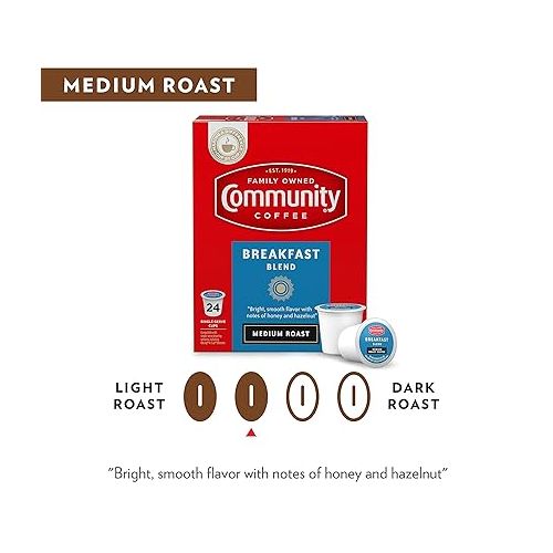  Community Coffee Breakfast Blend 72 Count Coffee Pods, Medium Roast, Compatible with Keurig 2.0 K-Cup Brewers, 72 Count (Pack of 1)