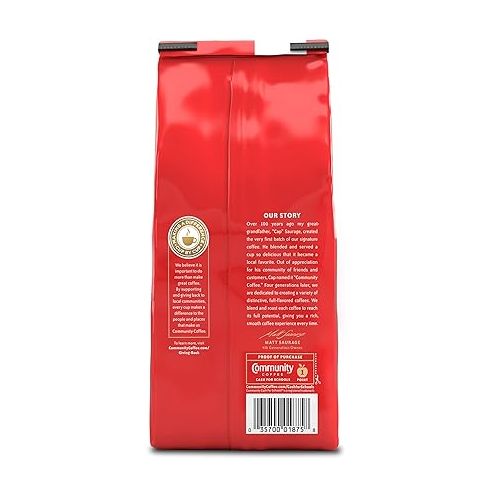  Community Coffee Signature Blend Dark Roast 72 Ounce, Premium Whole Bean Signature Blend, 12 Ounce Bag (Pack of 6)