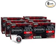 Community Coffee Dark & Bold Exxtra Boost 72 Count Coffee Pods, Compatible with Keurig 2.0 K-Cup Brewers, 12 Count (Pack of 6)