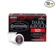 Community Coffee Dark & Bold Exxtra Boost 12 Count Coffee Pods, Compatible with Keurig 2.0 K-Cup Brewers, 12 Count (Pack of 1)