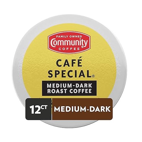  Community Coffee Cafe Special 72 Count Coffee Pods, Medium-Dark Roast, Compatible with Keurig 2.0 K-Cup Brewers, 72 Count (Pack of 1)