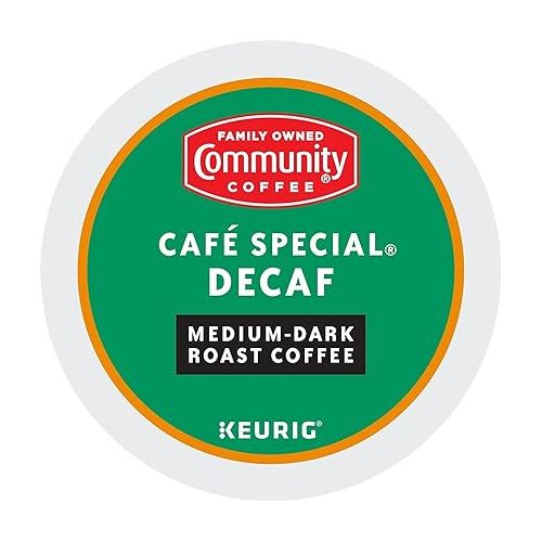  Community Coffee Cafe Special Decaf 24 Count Coffee Pods, Medium-Dark Roast, Compatible with Keurig 2.0 K-Cup Brewers, 24 Count (Pack of 1)