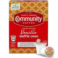 Community Coffee Vanilla Waffle Cone 96 Count Coffee Pods, Ice Cream Flavored, Compatible with Keurig 2.0 K-Cup Brewers, 24 Count (Pack of 4)