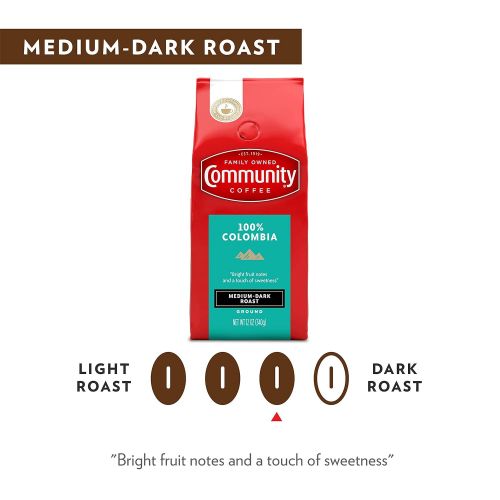  Community Coffee Colombia Altura Medium Dark Roast Premium Ground 12 Oz Bag (3 Pack), Medium Full Body Rich Bright Taste, 100% Select Arabica Coffee Beans