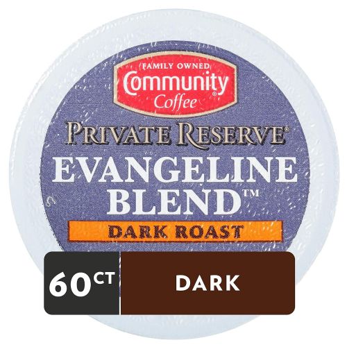  Community Coffee Private Reserve Evangeline Blend 60 Count Coffee Pods, Dark Roast, Compatible with Keurig 2.0 K-Cup Brewers (10 Count, Pack of 6)