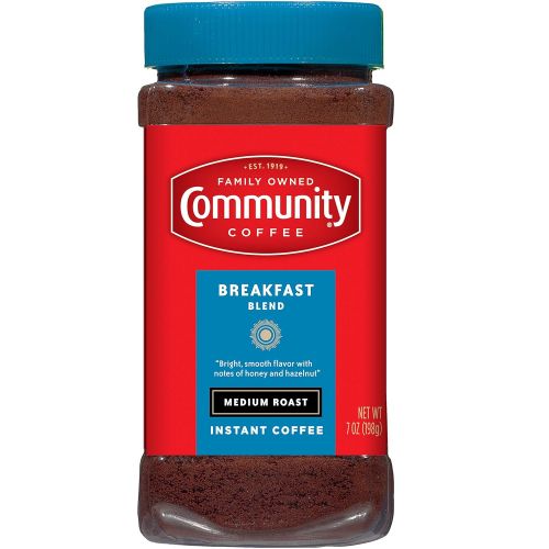  Community Coffee Breakfast Blend Medium Roast Instant Coffee, 7 Ounce Jar (Pack of 4)