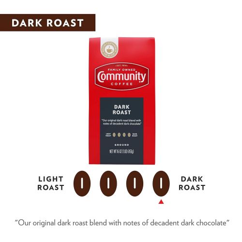  Community Coffee Signature Blend Dark Roast Premium Ground Coffee, 16 Ounce Bag (Pack of 10)