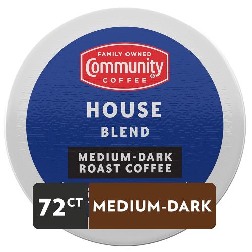  Community Coffee House Blend 72 Count Coffee Pods, Medium-Dark Roast, Compatible with Keurig 2.0 K-Cup Brewers (12 Count, Pack of 6)