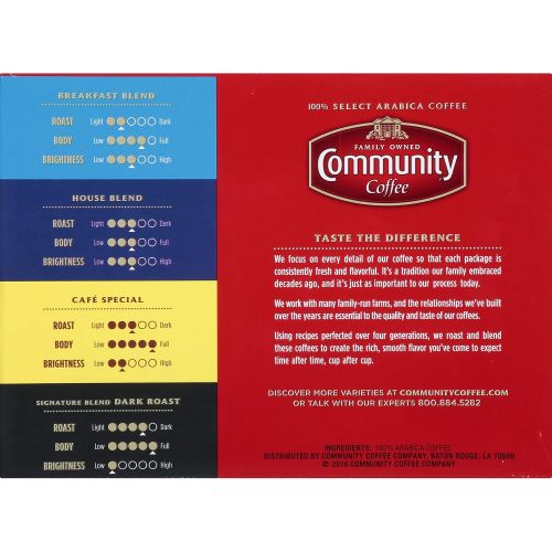  Community Coffee Variety Pack Medium to Dark Roast Single Serve 100 Ct Box, Compatible with Keurig 2.0 K Cup Brewers, Rich Smooth Flavor, 100% Arabica Coffee Beans