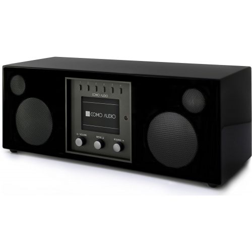  Como Audio Duetto Wireless Speaker - Hand-Crafted Veneer Cabinets - One Touch Streaming, Internet Radio, Bluetooth, Wi-Fi - Piano Black