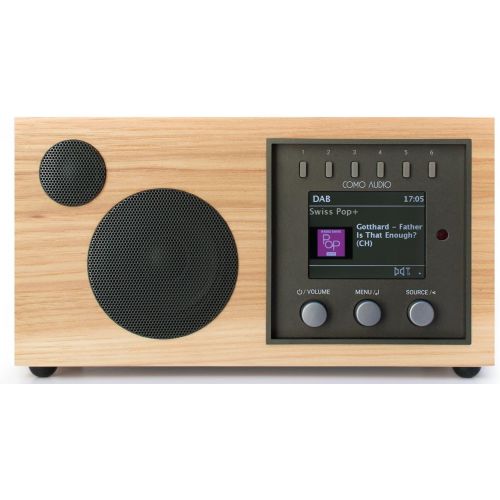  Como Audio Solo Wireless Speaker - Hand-Crafted Veneer Cabinets- One Touch Streaming, Internet Radio, Bluetooth, Wi-Fi - Hickory (Global Edition)