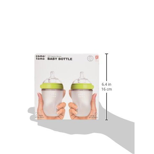  [아마존베스트]Comotomo Baby Bottle, Green, 8 Ounce (2 Count)