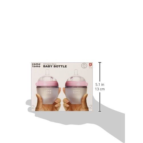  [아마존베스트]Comotomo Baby Bottle, Pink, 5 Ounce (2 Count)